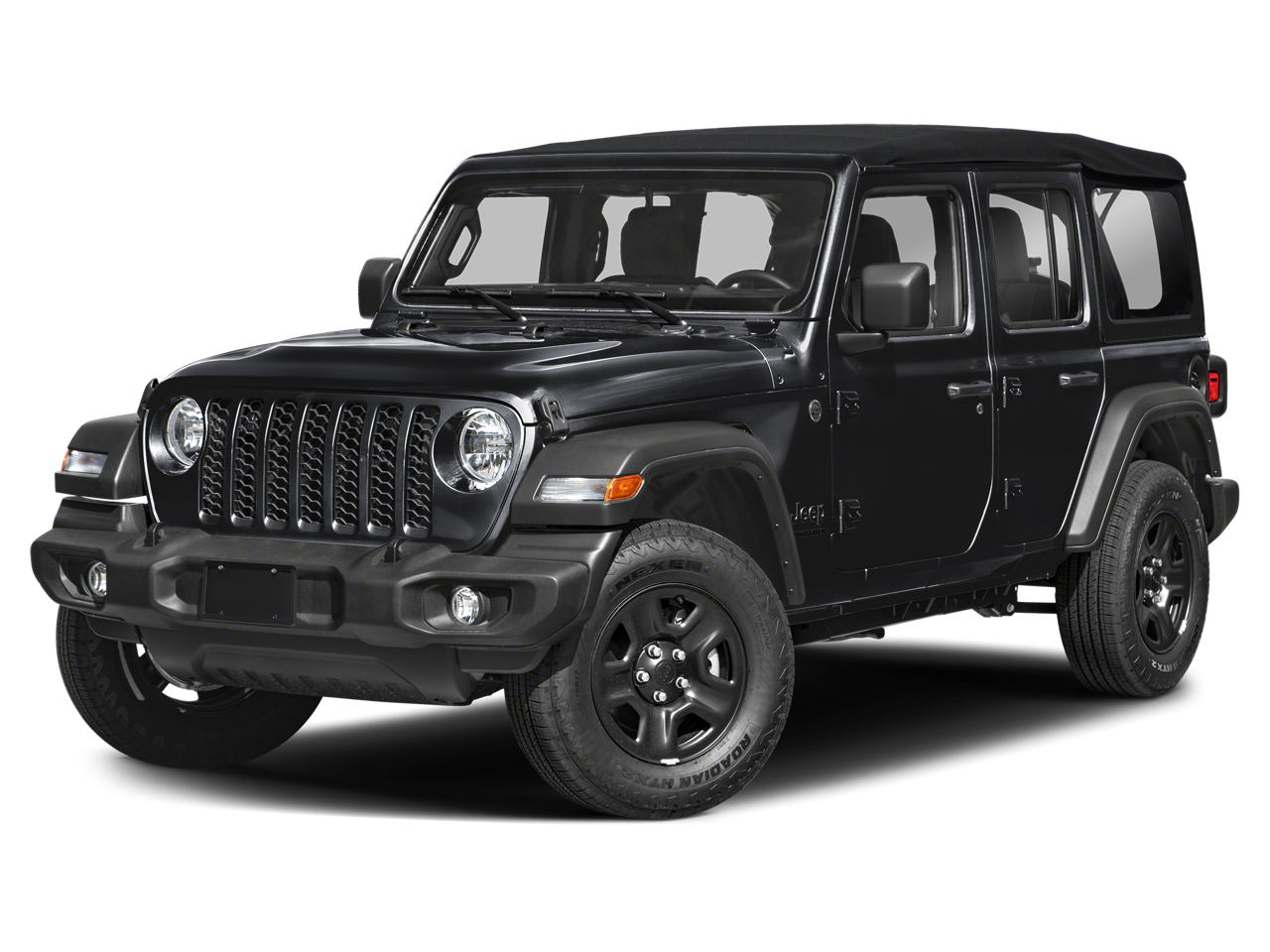2026 Jeep Wrangler Willys in Black Clearcoat — front three-quarter view