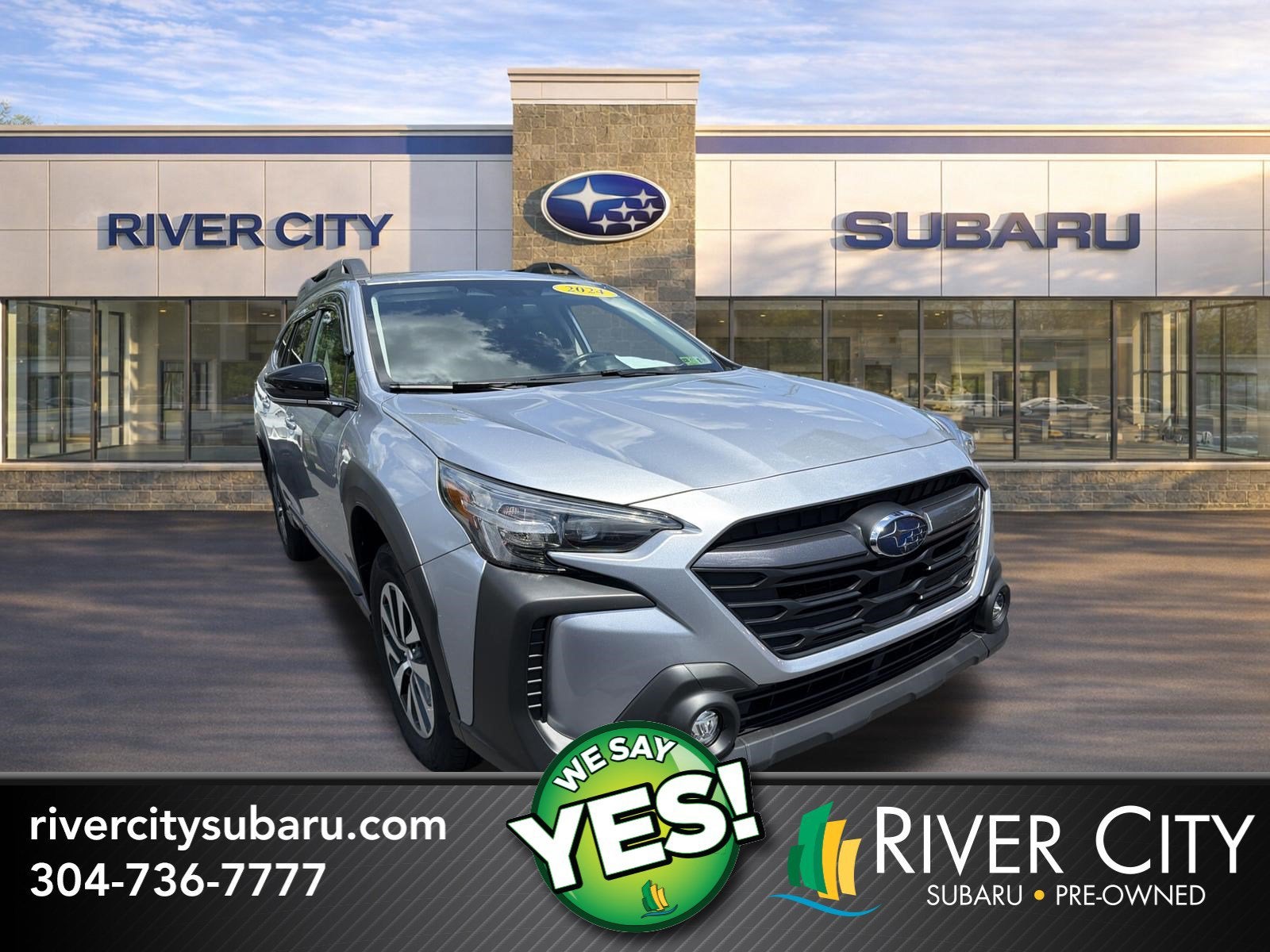 2024 Subaru Outback Premium in Ice Silver Metallic — front three-quarter view