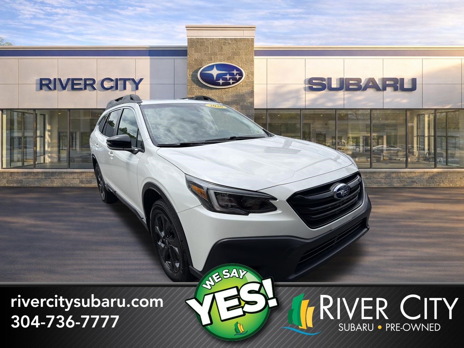 2020 Subaru Outback Onyx Edition XT in Crystal White Pearl — front three-quarter view