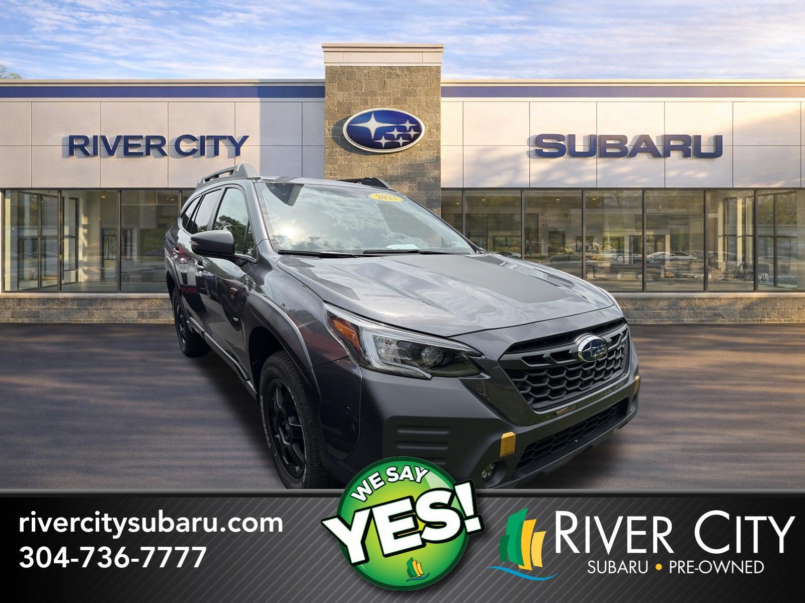 2023 Subaru Outback Wilderness in Magnetite Gray Metallic — front three-quarter view