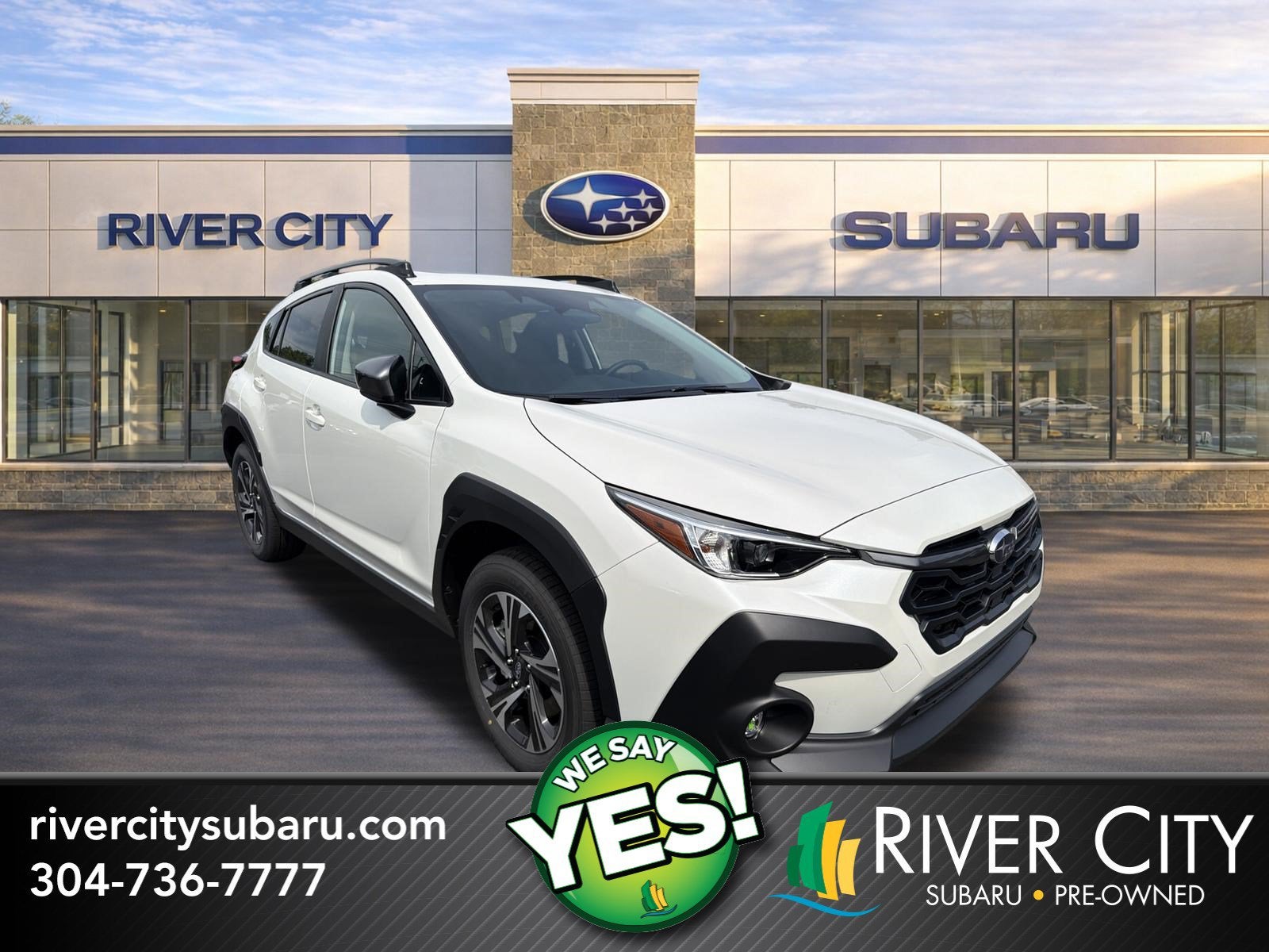 2026 Subaru CROSSTREK Premium in Crystal White Pearl — front three-quarter view