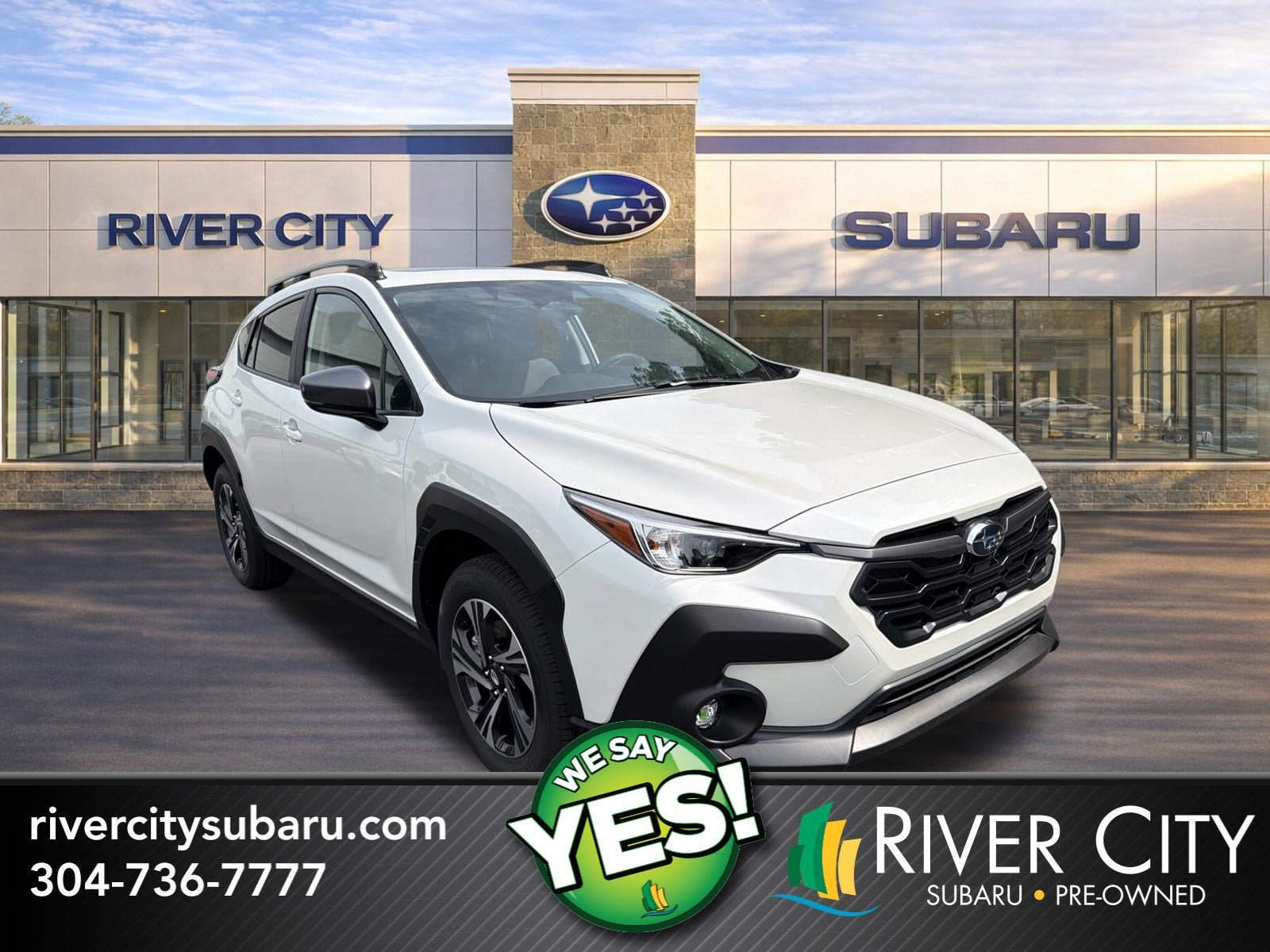 2026 Subaru CROSSTREK Premium in Crystal White Pearl — front three-quarter view