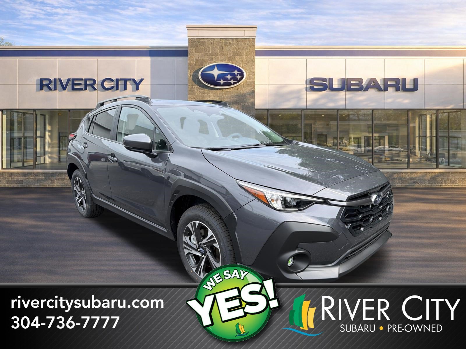 2026 Subaru CROSSTREK Premium in Magnetite Gray Pearl — front three-quarter view