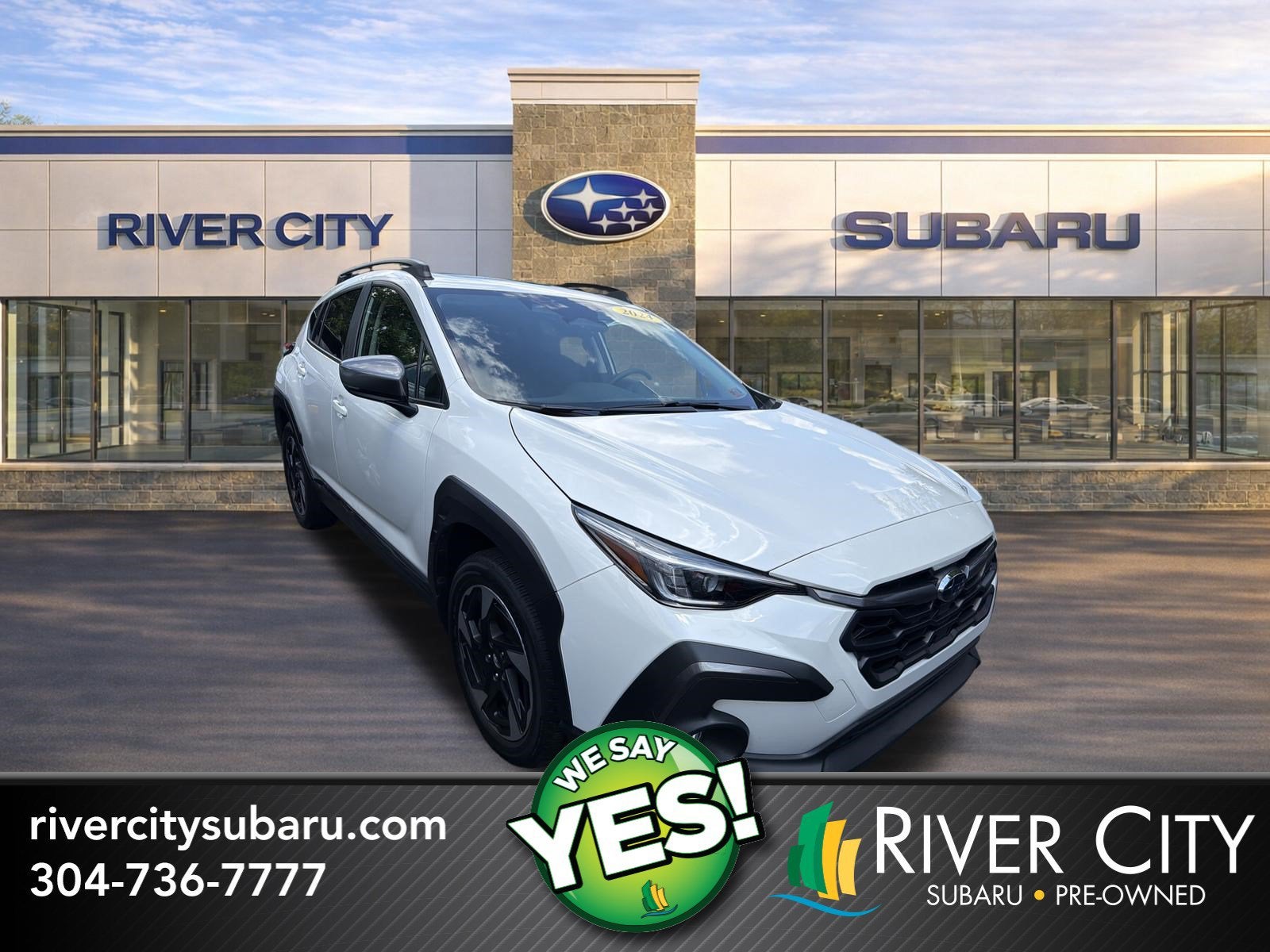 2024 Subaru Crosstrek Limited in Crystal White Pearl — front three-quarter view
