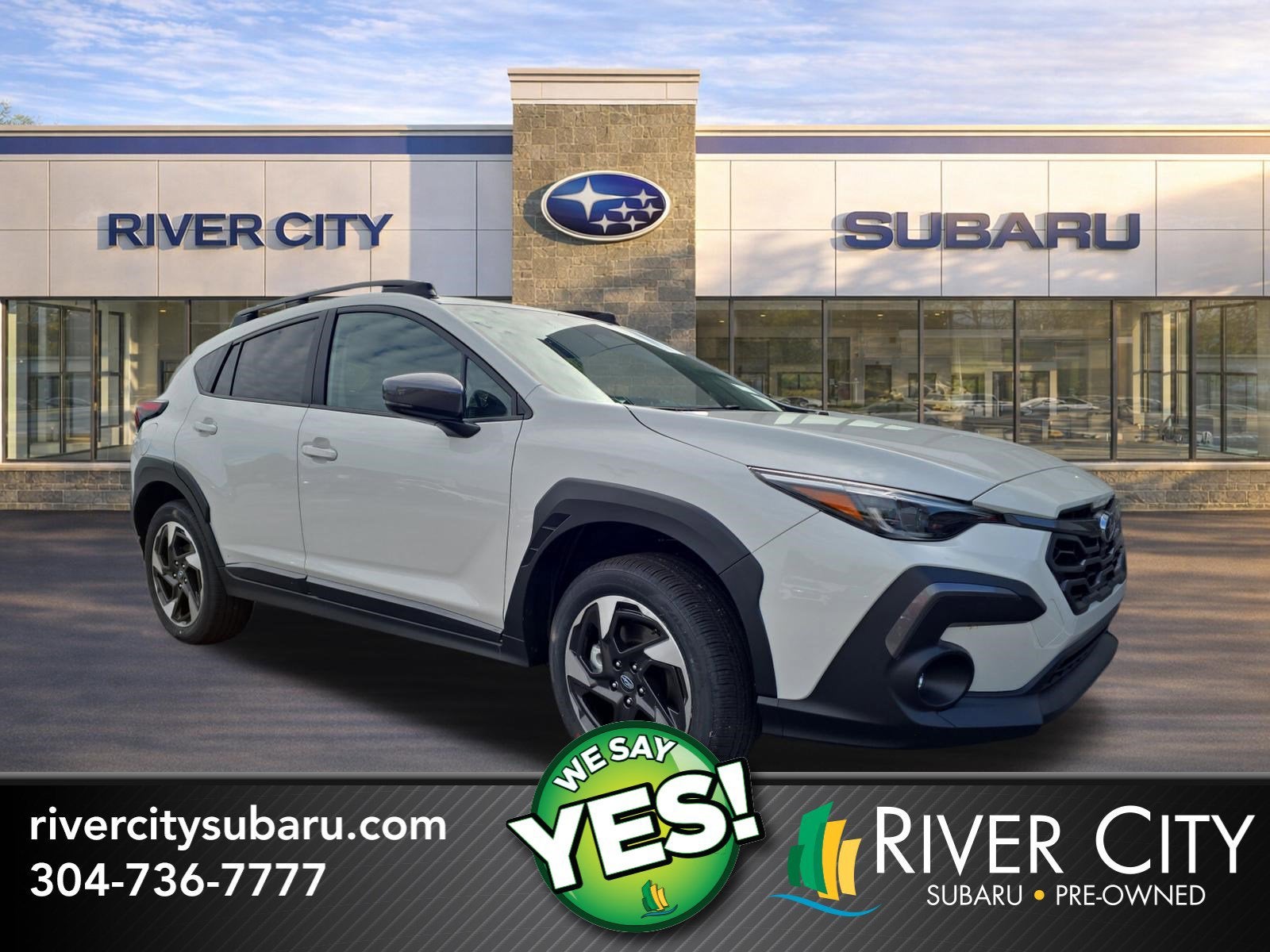 2026 Subaru CROSSTREK Limited in Crystal White Pearl — front three-quarter view