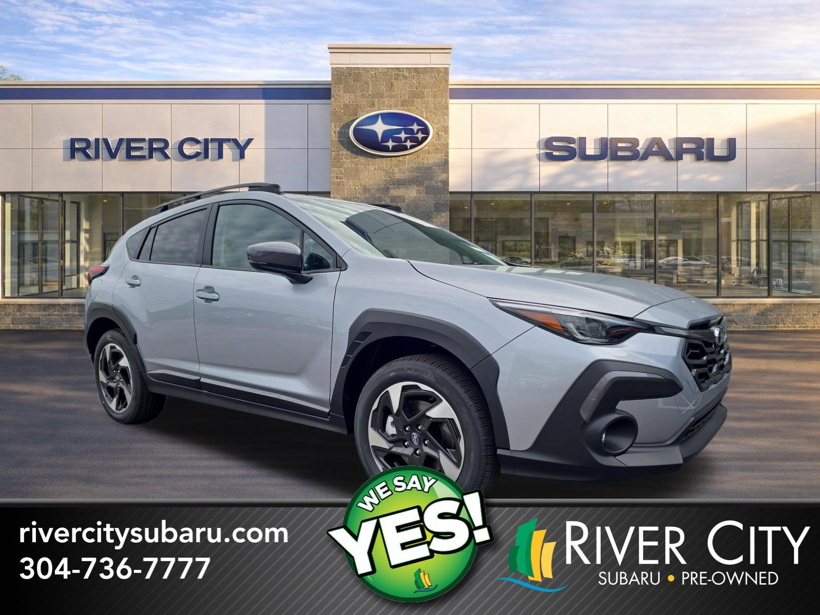 2026 Subaru CROSSTREK Limited in Ice Silver Metallic — front three-quarter view