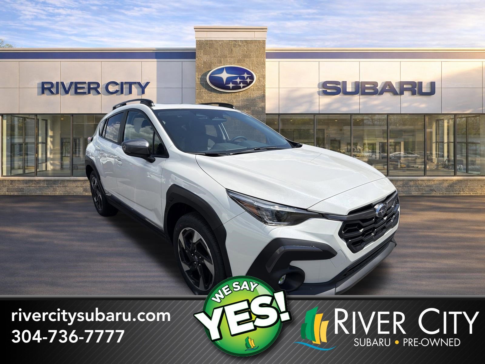 2026 Subaru CROSSTREK Limited in Crystal White Pearl — front three-quarter view