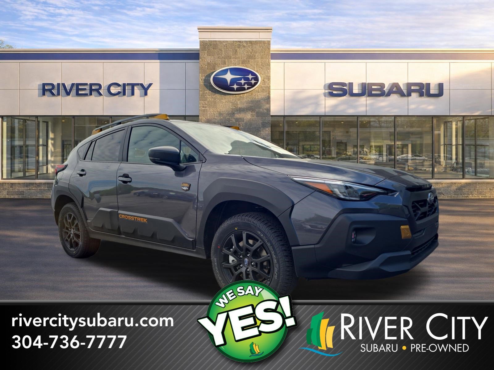 2026 Subaru CROSSTREK Wilderness in Magnetite Gray Pearl — front three-quarter view
