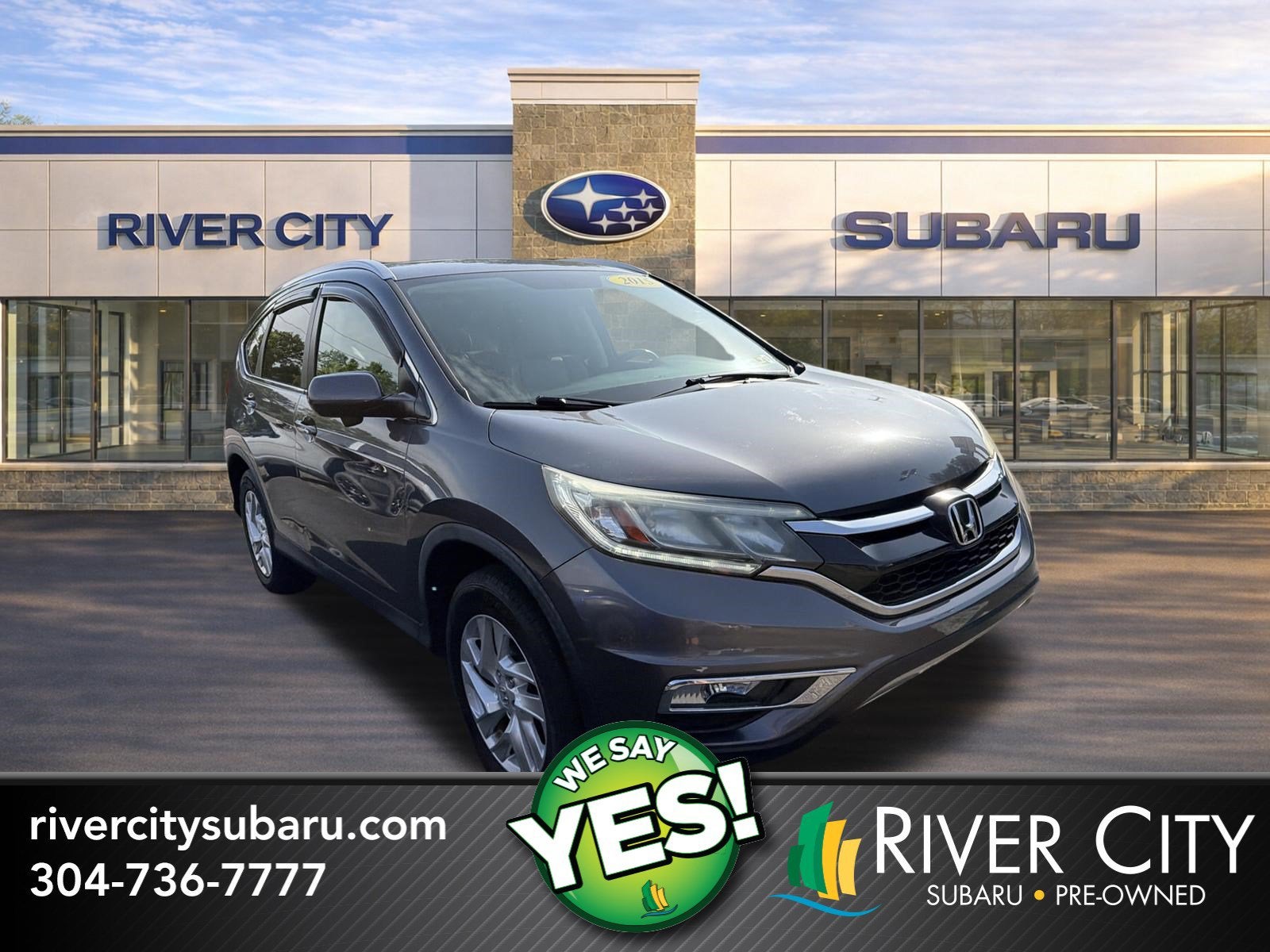 2015 Honda CR-V EX-L in Gray — front three-quarter view
