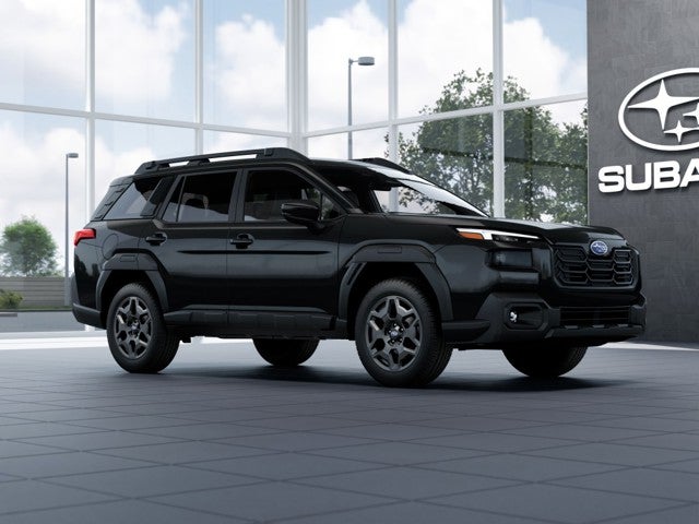 2026 Subaru OUTBACK Premium in Crystal Black Silica — front three-quarter view