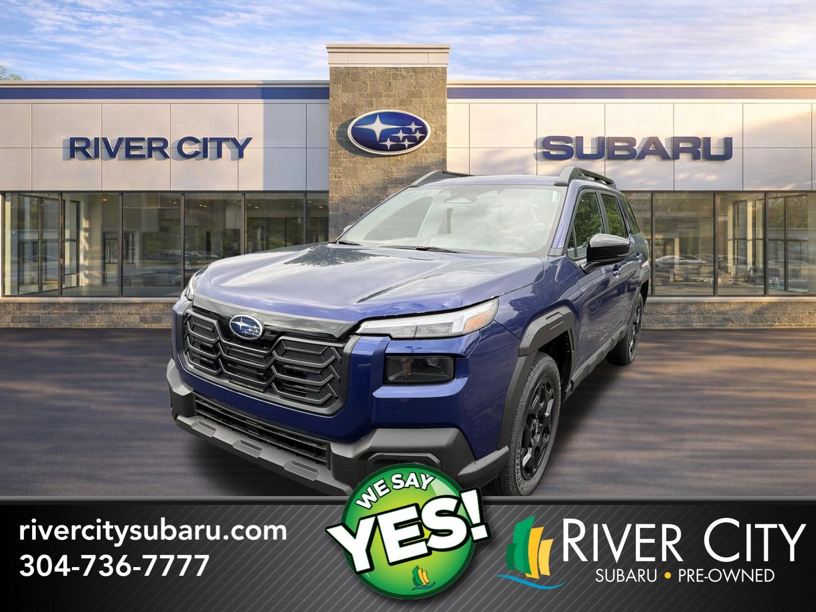 2026 Subaru OUTBACK Limited in Sapphire Blue Pearl — front three-quarter view