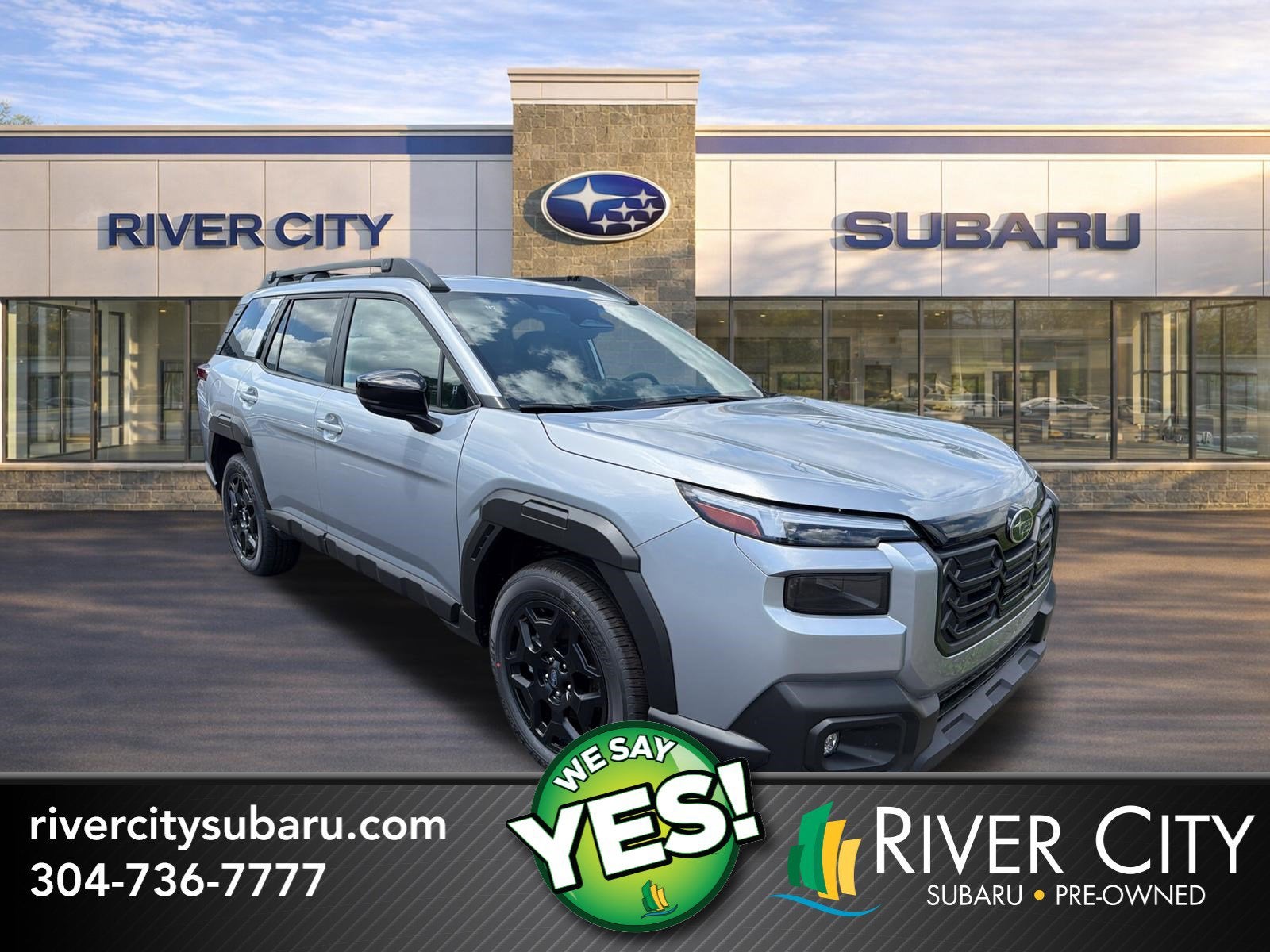 2026 Subaru OUTBACK Limited in Ice Silver Metallic — front three-quarter view