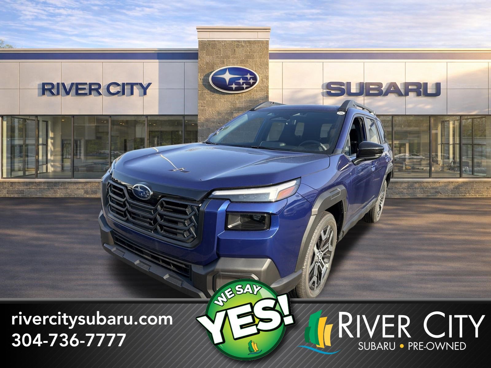 2026 Subaru OUTBACK Touring XT in Sapphire Blue Pearl — front three-quarter view