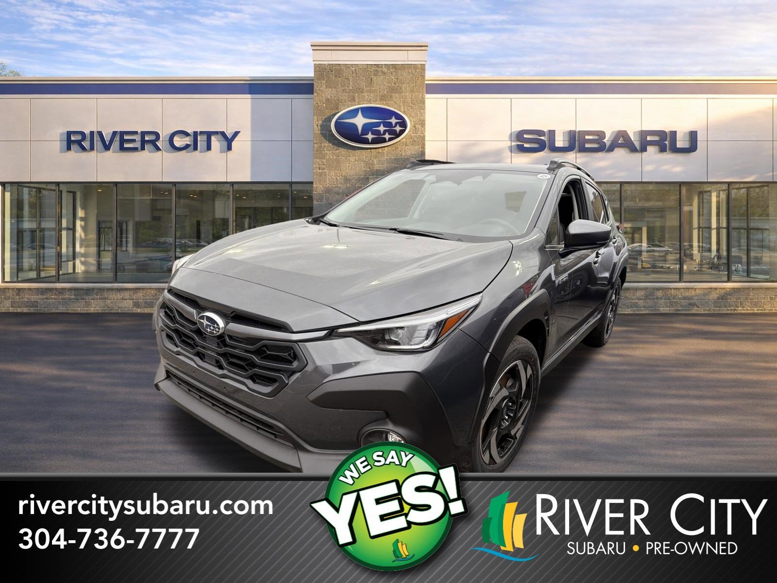 2026 Subaru CROSSTREK Limited Hybrid in Magnetite Gray Pearl — front three-quarter view