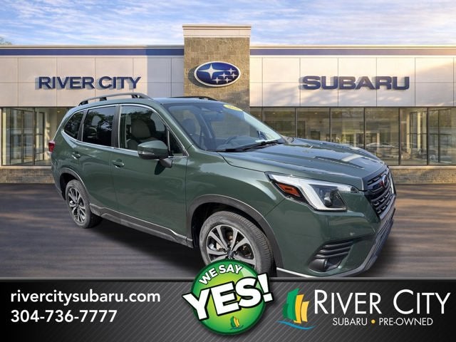 2024 Subaru Forester Limited in Cascade Green Silica — front three-quarter view