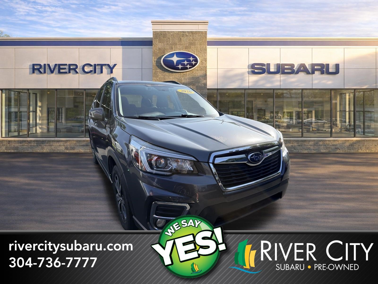 2020 Subaru Forester Limited in Magnetite Gray Metallic — front three-quarter view