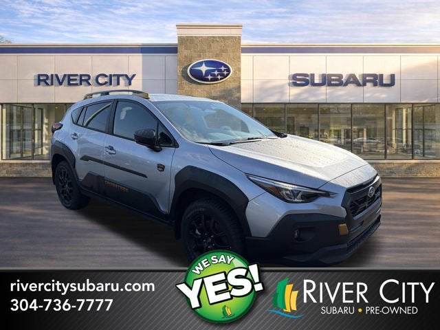 2026 Subaru CROSSTREK Wilderness in Ice Silver Metallic — front three-quarter view