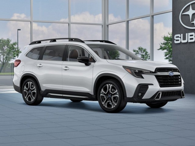 2026 Subaru ASCENT Touring 7-Passenger in Crystal White Pearl — front three-quarter view