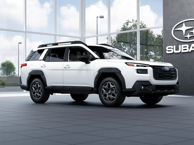 2026 Subaru OUTBACK Premium in Crystal White Pearl — front three-quarter view
